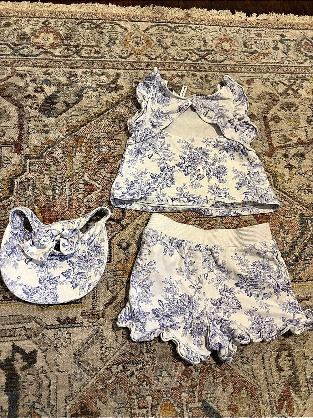 Janie and Jack Girls 6tFloral Top & Ruffle Shorts Set